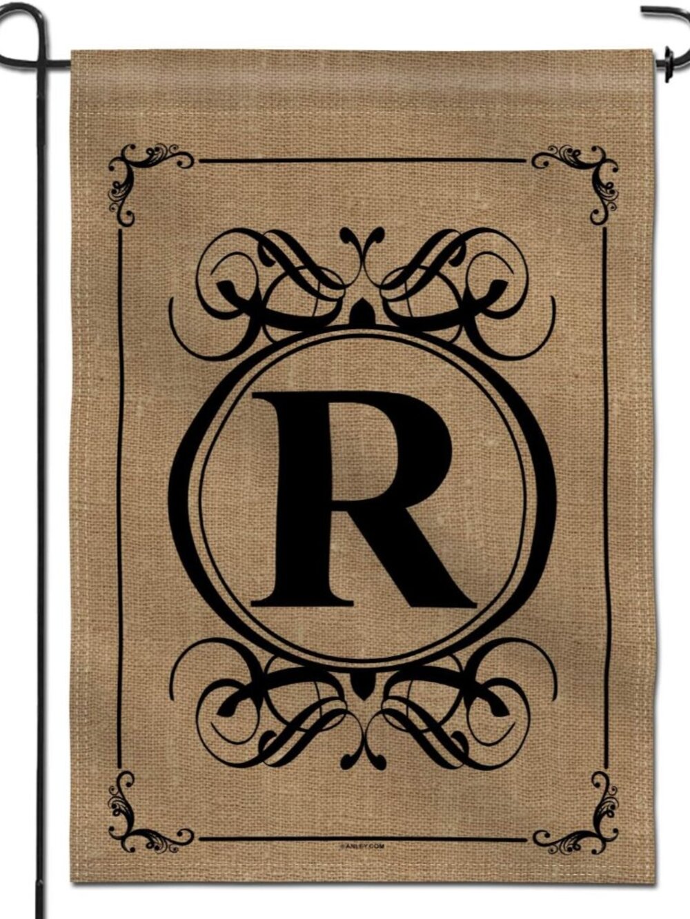 Classic Monogram Letter R Garden Flag, Double Sided Family Last Name Initial Yar